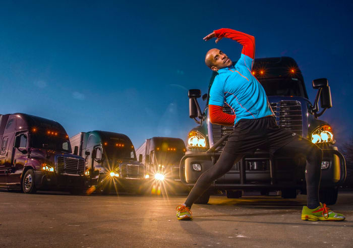 Appalled by how difficult their work is on the body, Baleka developed fitness and health programs for truckers.